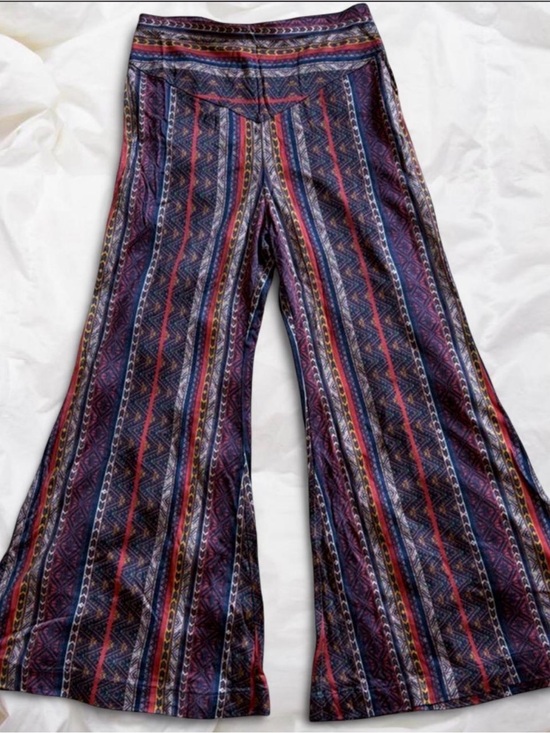 Free People Pants - Free People Multicolored Geometric / Boho / Tribal  Wide-Leg Flared Pants XS
